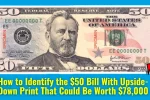 $50 Bill With Upside‑Down Print